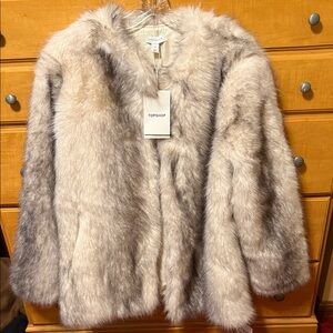Top Shop Faux Fur Coat- size small- NWT